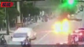 轿车自燃爆炸　这名连云港交警被气浪冲倒后又上去救火