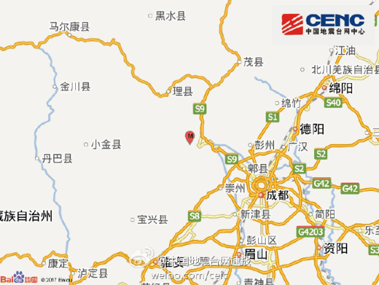 四川汶川县发生4.0级地震 系5.12大地震余震活动图片