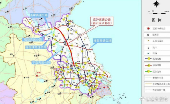 经宿迁市,淮安市,南止于扬州江都区,与沪陕高速公路相接.图片